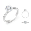 Lab 18ct White Gold 0.12ct Diamond Pav?-set Wed-fit Ring Mount + 0.25ct Diamond