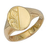 Y/G Oval Engraved Signet Ring