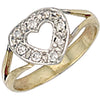 Y/G Cz Heart Baby Ring