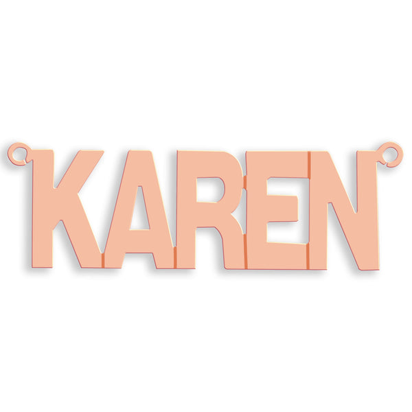 9ct Gold Large Block Style Name Necklace