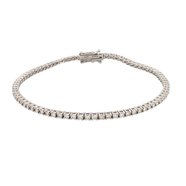 Diamond Bracelet - 18ct White Gold 1.03ct Claw Set Tennis Bracelet - by Hearts Forever Jewellers
