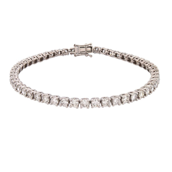Diamond Bracelet - 18ct White Gold 1.03ct Claw Set Tennis Bracelet - by Hearts Forever Jewellers