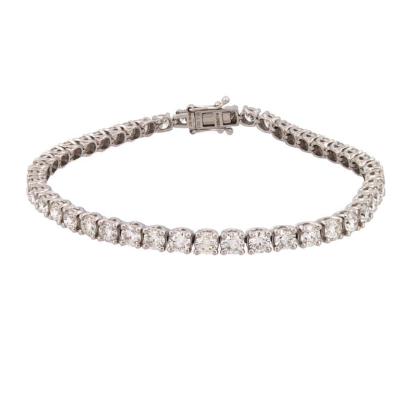 Diamond Bracelet - 18ct White Gold 1.03ct Claw Set Tennis Bracelet - by Hearts Forever Jewellers