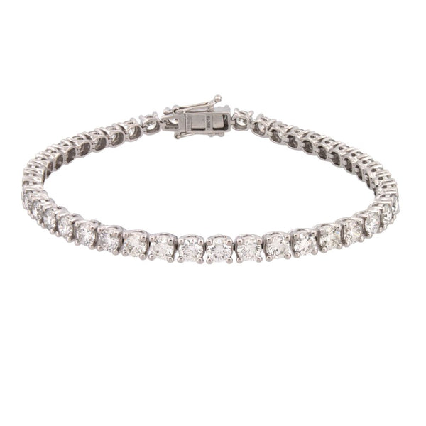 Diamond Bracelet - 18ct White Gold 1.03ct Claw Set Tennis Bracelet - by Hearts Forever Jewellers