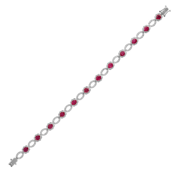 0.30ct Bracelet - 18ct White Gold Natural Diamond And Ruby Bracelet - by Hearts Forever Jewellers