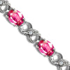 0.08ct Bracelet - 18ct White Gold Natural Diamond And Pink Sapphire Bracelet - by Hearts Forever Jewellers