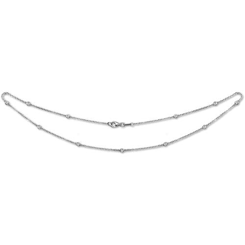 0.23ct Necklace - 18ct White Gold Natural Diamond Chain - by Hearts Forever Jewellers