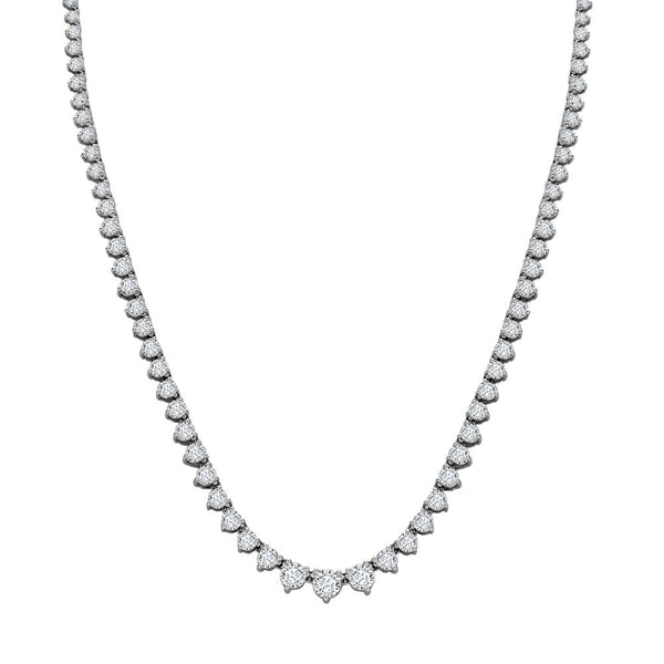 Round Necklace - 18ct White Gold Natural Diamond Chain - by Hearts Forever Jewellers