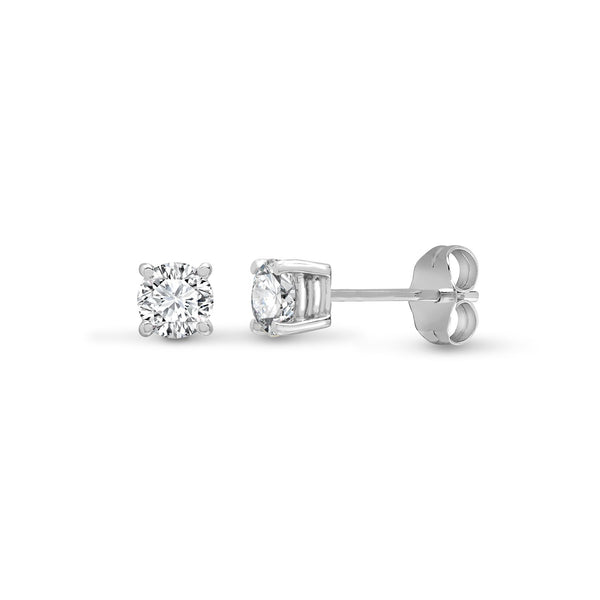 Diamond Ring - 18ct Yellow Gold 20pts Claw set earrings - by Hearts Forever Jewellers