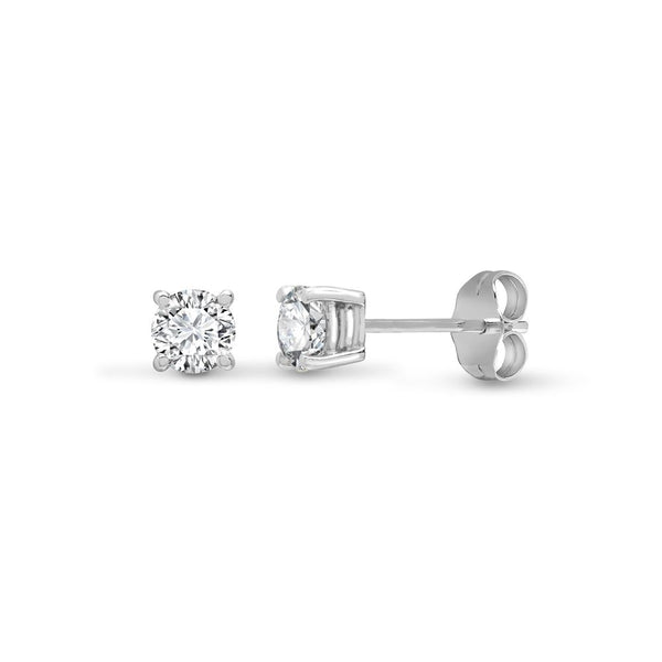 Diamond Ring - 18ct Yellow Gold 20pts Claw set earrings - by Hearts Forever Jewellers