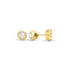 Diamond Ring - 18ct Yellow Gold 10pts Rub over earrings - by Hearts Forever Jewellers