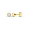 Diamond Ring - 18ct Yellow Gold 10pts Rub over earrings - by Hearts Forever Jewellers