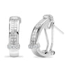 18ct White gold 90pt Natural Diamond huggie style earrings with a post and French clip fixing.