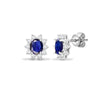 18ct White gold Natural Diamond 52pt sapphire 1.65ct stud earrings.