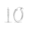 18ct White gold 21pt Natural Diamond creole Hoop Earrings.