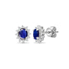 18ct White gold Natural Diamond 19pt and sapphire 1.06ct and stud earrings.