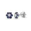 18ct White gold Natural Diamond 10pt and sapphire 55pt and stud earrings.