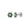18ct White gold Natural Diamond 9pt and Emerald 37pt and stud earrings.