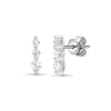 18ct White gold 33pt Natural Diamond trilogy stud drop stud earrings.