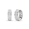 18ct White gold 52pt Natural Diamond huggie Earrings with a hinge notched post fixing.