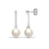 18ct White Gold 15pt Natural Diamond Pearl Earrings