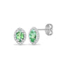 18ct White gold Natural Diamond 15pt and Peridot 68pt stud earrings.