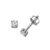 18ct White Gold claw set 0.20ct Natural Diamond solid Stud Earrings with a screw back fitting