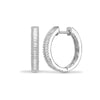 18ct White Gold 0.40ct Round & Baguette Natural Diamond Hoop Earrings