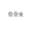 18ct White 1.00ct Princess & Round Natural Diamond Cluster Stud Earrings