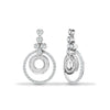 18ct White Gold 0.62ct Round & Baguette Natural Diamond Drop Earrings