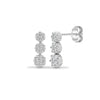 18ct White 1.00ct Natural Diamond 3 x 7 Stone Cluster Drop Earrings