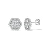 18ct White 1.26ct Natural Diamond Cluster Earrings