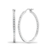 18ct White gold 21pt Natural Diamond creole Hoop Earrings.