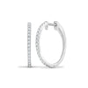 18ct White 0.14ct Natural Diamond Claw Half Set Hoop Earrings