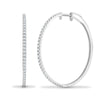 18ct White 0.14ct Natural Diamond Claw Half Set Hoop Earrings