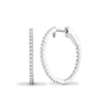 18ct White 0.64ct Natural Diamond Claw Full Set Hoop Earrings