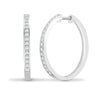 18ct White 0.90ct Natural Diamond Channel Half Set Hoop Earrings