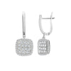 18ct White 1.10ct Natural Diamond Cluster Cushion Shape Earrings