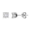 18ct White 0.33ct Natural Diamond 7 Stone Cluster Earrings