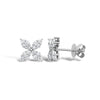 18ct White 0.25ct Natural Diamond X cluster stud earrings