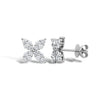 18ct White 0.25ct Natural Diamond X cluster stud earrings
