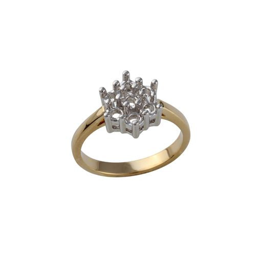 Diamond Ring - 18ct Yellow and white Gold 50pts Natural Diamond Ring Mount - by Hearts Forever Jewellers