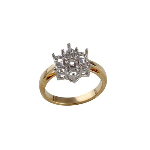 Diamond Ring - 18ct Yellow and white Gold 50pts Natural Diamond Ring Mount - by Hearts Forever Jewellers