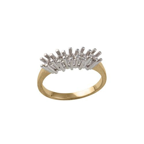 Diamond Ring - 18ct Yellow and white 25pts Natural Diamond Ring Mount - by Hearts Forever Jewellers