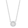 Diamond Necklace - 18ct White Gold 0.08ct Natural Diamond Halo Pendant with 16"-18" Chain Extender - by Hearts Forever Jewellers