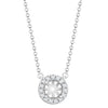 Diamond Necklace - 18ct White Gold 0.08ct Natural Diamond Halo Pendant with 16"-18" Chain Extender - by Hearts Forever Jewellers