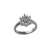 Diamond Ring - 18ct White Gold 50pts 7 Stone Cluster Natural Diamond Ring Mount - by Hearts Forever Jewellers