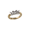Diamond Ring - 18ct Yellow and White 0.25ct Natural Diamond Claw Set Trilogy Ring Mount - by Hearts Forever Jewellers