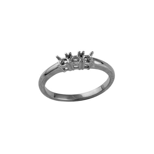 Diamond Ring - 18ct White 0.25ct Natural Diamond Claw Set Trilogy Ring Mount - by Hearts Forever Jewellers