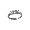 Diamond Ring - 18ct White 0.25ct Natural Diamond Claw Set Trilogy Ring Mount - by Hearts Forever Jewellers